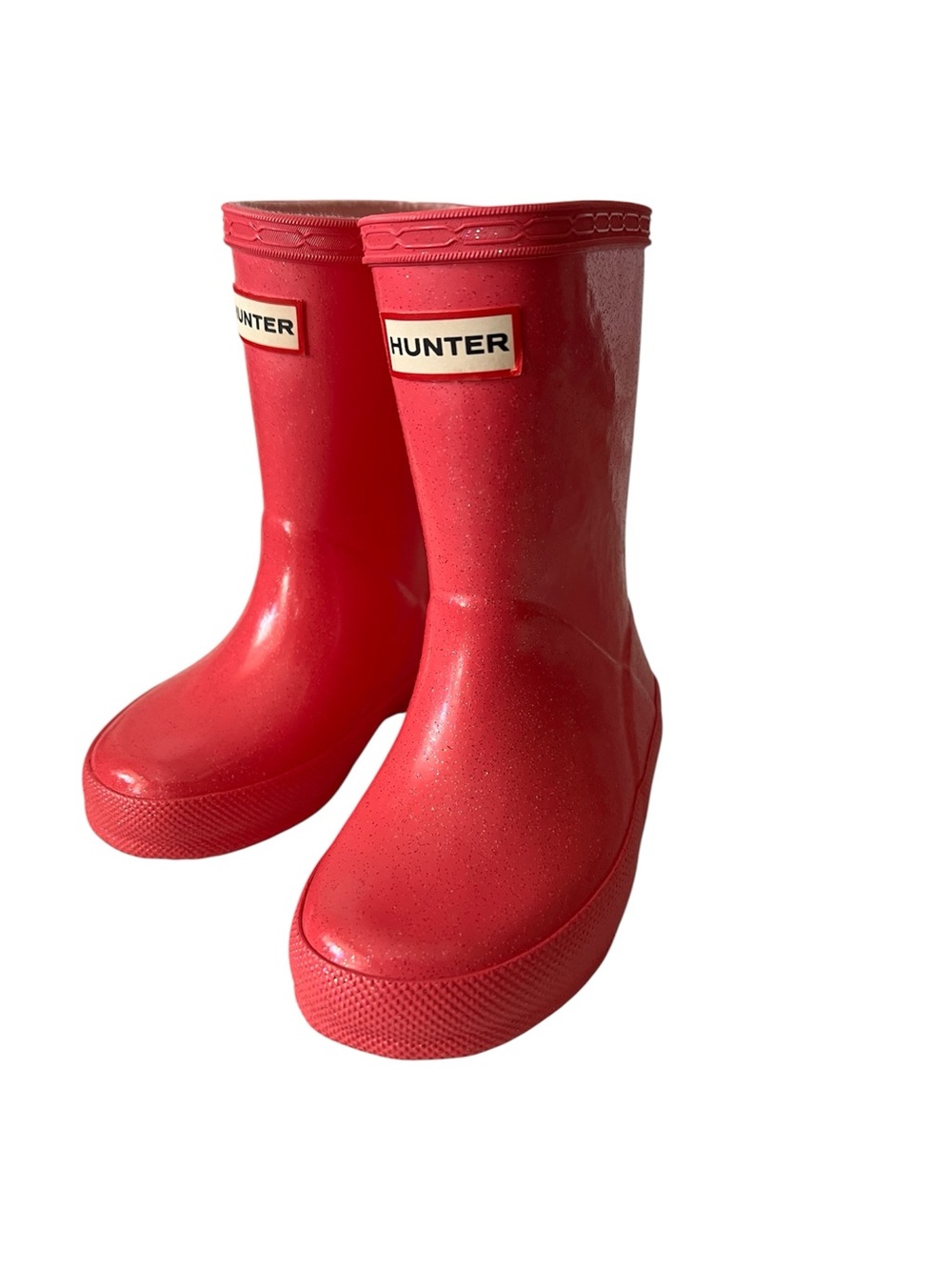 Hunter Pink Kids Gloss Rain Boots